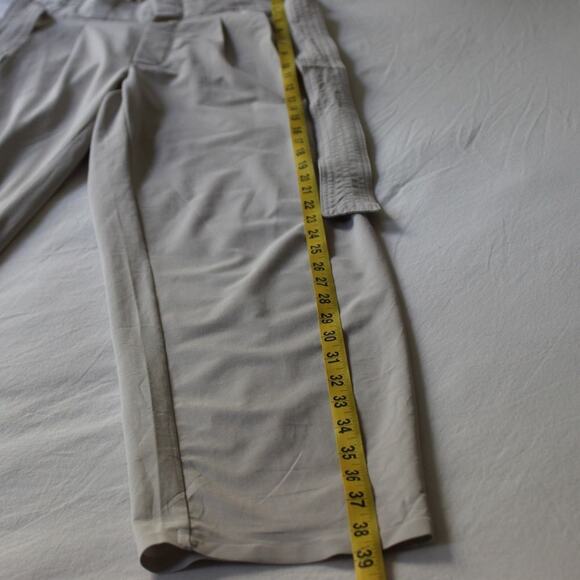 Athleta Skyline Pant II Cream Paperbag High Waist Belted Pants, Size 2 - Picture 11 of 15